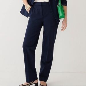 J Crew Kate Straight Leg Pant in Bi-stretch Cotton in Navy Size 6 NWT